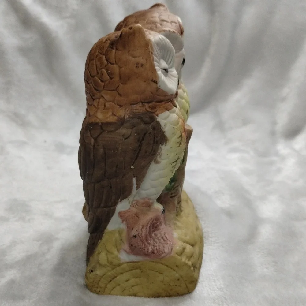 Vintage Ceramic Owl‎ Figurine Pair Made in Taiwan Cottage Farmhouse Decor